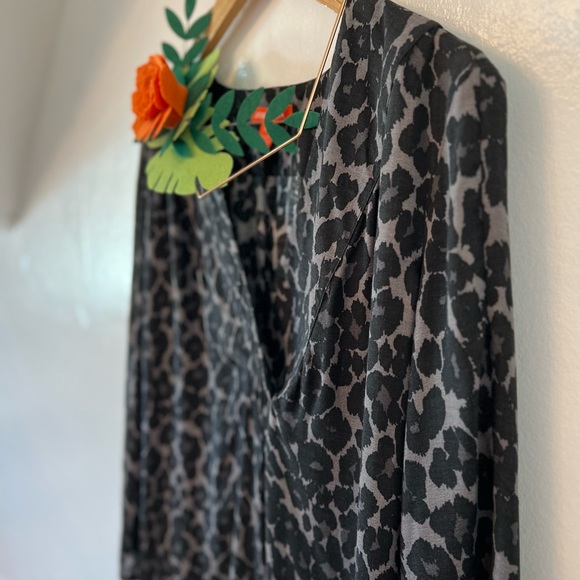 Joe Fresh Black/gray Leopard Print Tunic Med - Picture 10 of 12